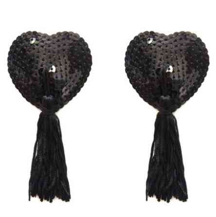 Наклейки на груди з паєтками 5 на 4,5 см чорний Київ