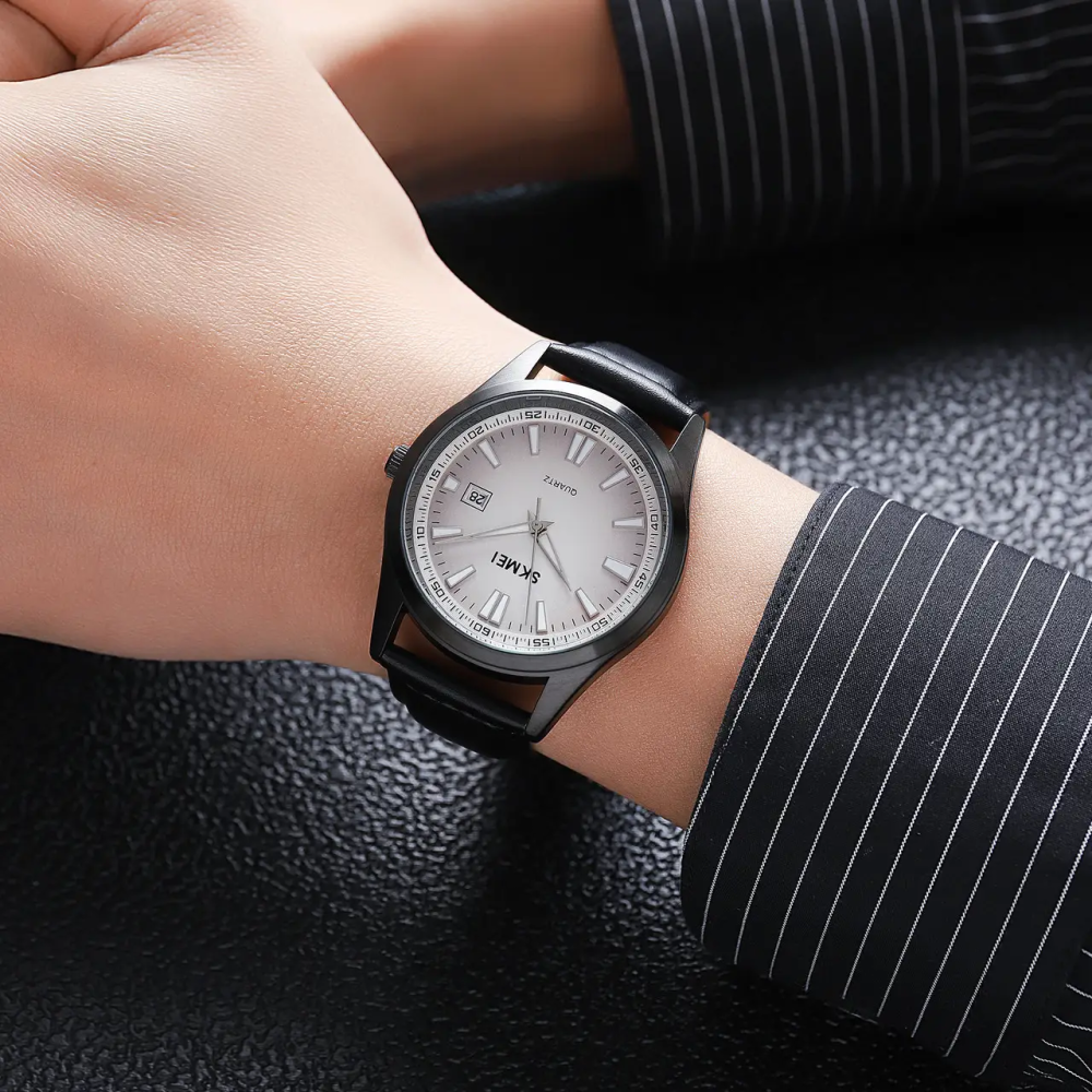 Годинник чоловічий класичний Skmei 1986 (Чорні із сріблястим циферблатом) Вінниця - фото 5