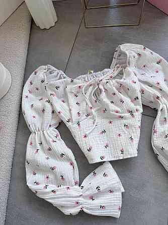 Жіночий літній романтичний топ муслін 100% бавовна Молочна 2 Одеса