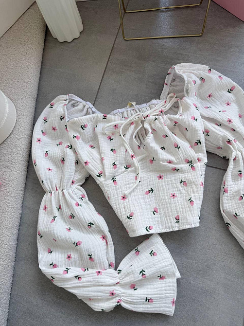 Женский летний романтичный топ муслин 100% хлопок Молочный 2 Одесса - изображение 4