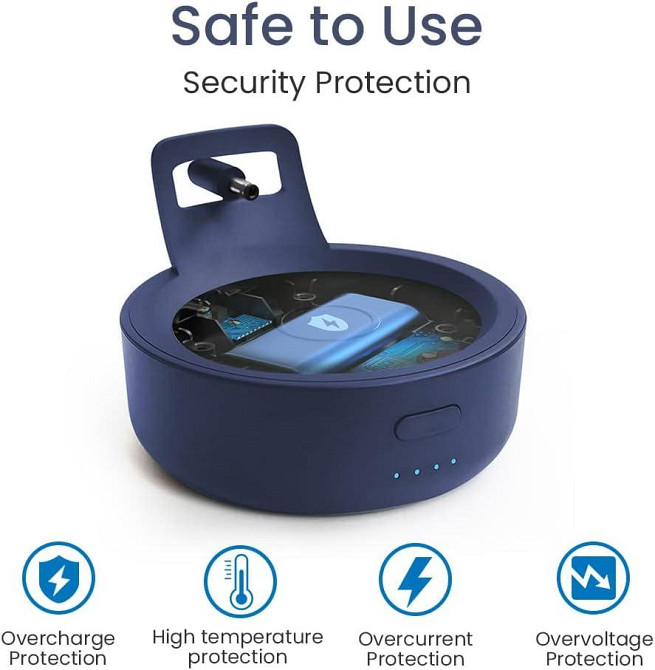 Акумуляторна база для Echo Dot 5-го та 4-го покоління, настільна підставка тримач для Alexa, акумулятор до 7 годин роботи, синя Київ - фото 3