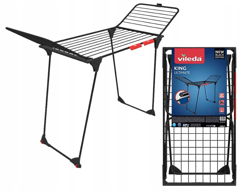 Підлогова сушарка для білизни 20 метрів Vileda «King Ultimate» (174096) Black Нововолинськ - фото 1