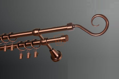 Карниз металевий КМ мідь Ø 16 мм Бровари