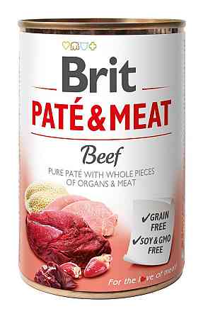 Влажный корм для собак Брит Brit Pate & Meat со вкусом говядины 400 г Винница