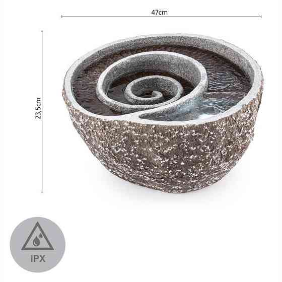 Садовый фонтан Spiro LED 47x41x23,5 см насос имитация натурального камня (Германия, читать описание) Ровно