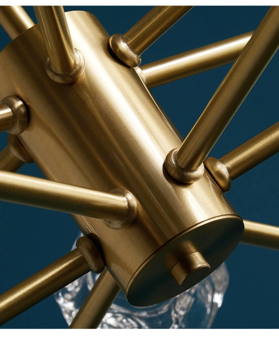 Світлодіодна люстра Кубик 8614 (Золота) на 9 плафонів Київ - фото 5