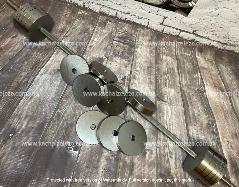 Штанга W-подібна + гантелі металеві 2 по 16 кг Набір 38 кг Гантелі, гирі, штанги та диски набірні Київ - фото 3