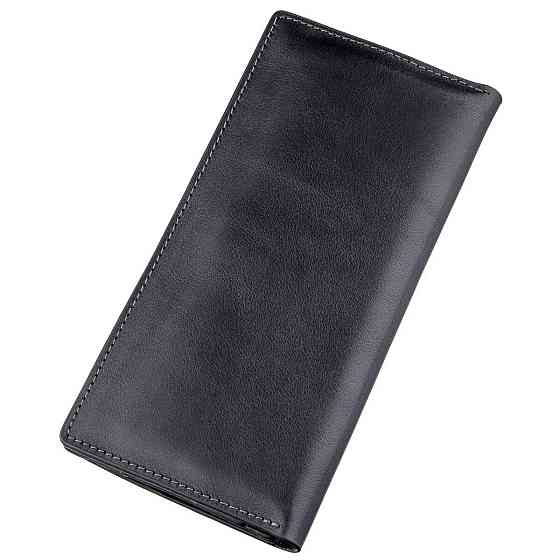 Вертикальный бумажник унисекс на магните GRANDE PELLE 11212 Черный Киев