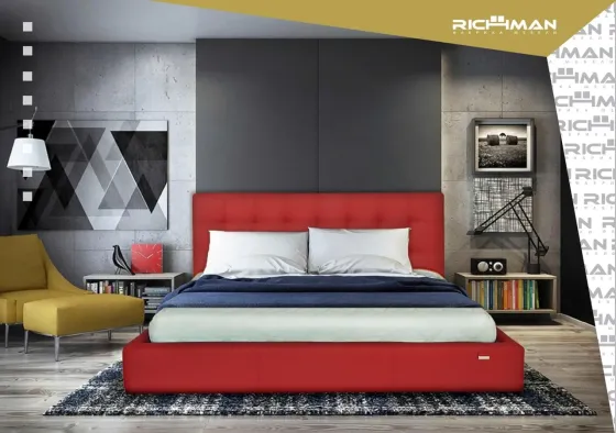 Кровать Двуспальная Chester Standart 180 х 190 см Fly 2223 Бордовый Киев