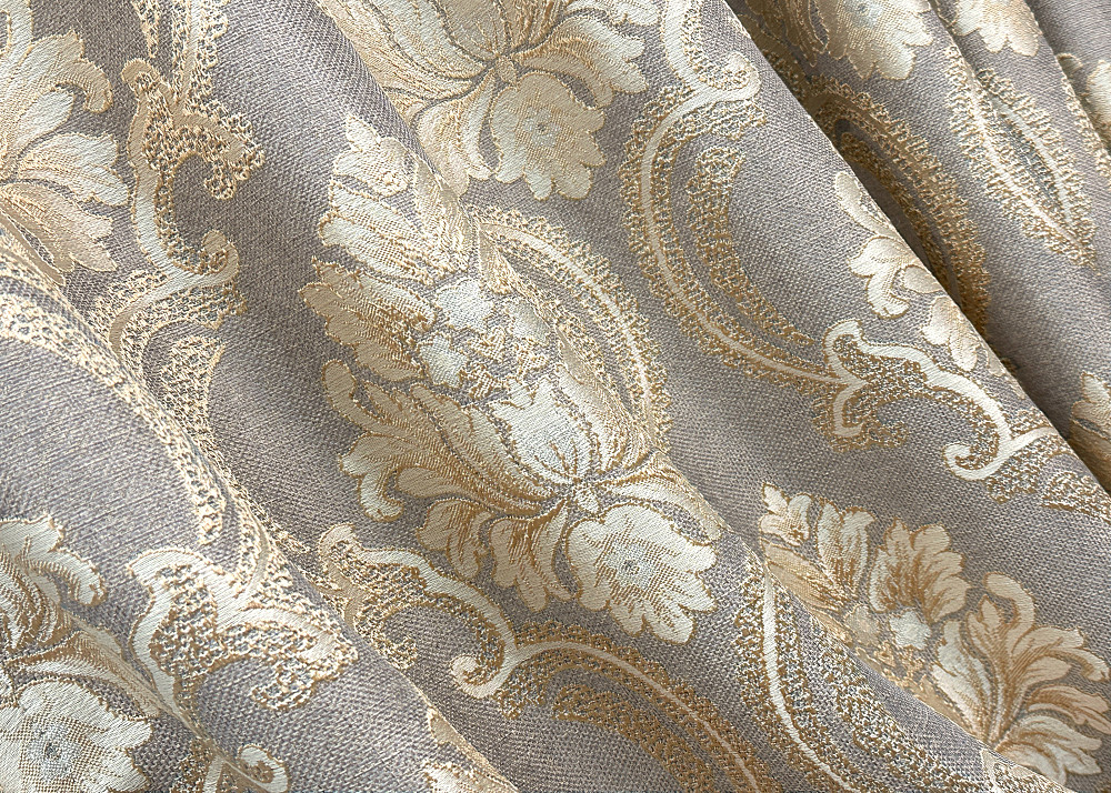 Комплект готовых штор VR-Textil Лен Корона Мария № 1265ш Темно-серый с золотистым 100х270 см 2 шт (31-541) Киев - изображение 6