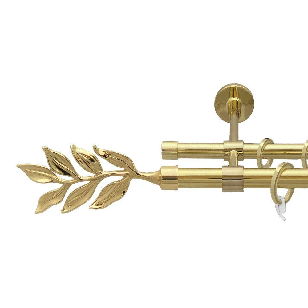 Карниз Orvit Лавр металевий дворядний закритий гладка труба кільце фасонне металеве Золото 19\16 мм 240 см Львов - изображение 1