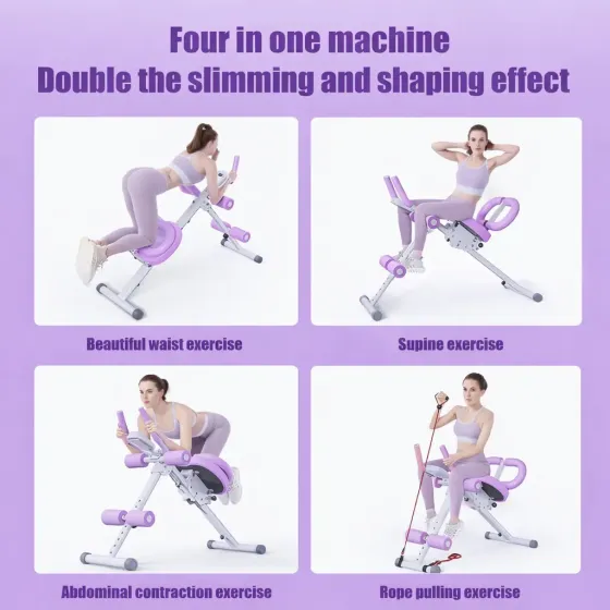 Тренажер напольный (myj) для пресса и ног, с резинками MM3000 Фиолетовый Коломия