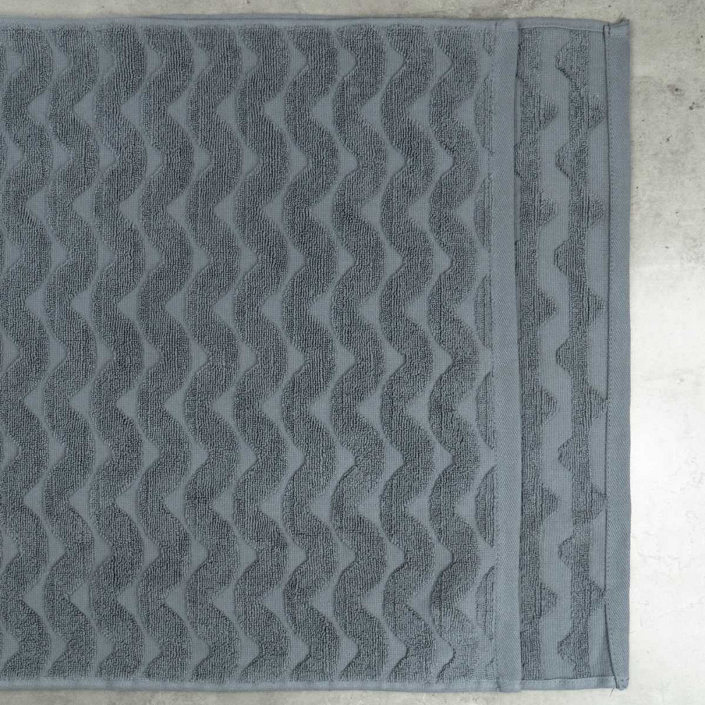 Махровий банний рушник Жакардовий Хвиля GM Textile 70х140см 500г/м2 (Сірий) Суми - фото 2