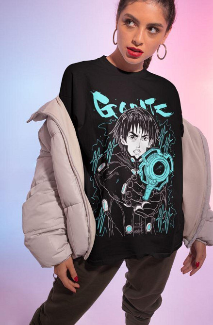 Футболка з аніме принтом Гантз Аніме Воман Манга оверсайз (S/M/L) Чорний AnimeJ1018 Дніпро - фото 3