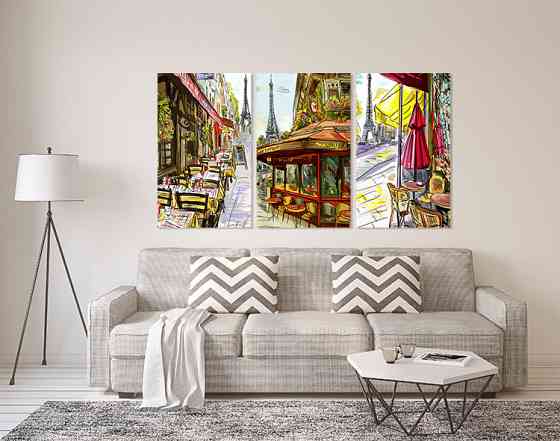 Модульна картина у вітальню/ спальню Франція      ART-282_3A 70х130 см Київ