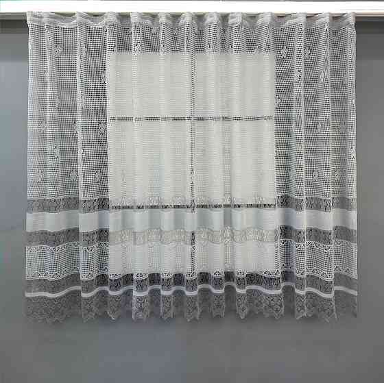 Тюль сетка VR-Textil Juli № 1717т Арка на кухню цвет серый 500х150 см (53-0043) Киев