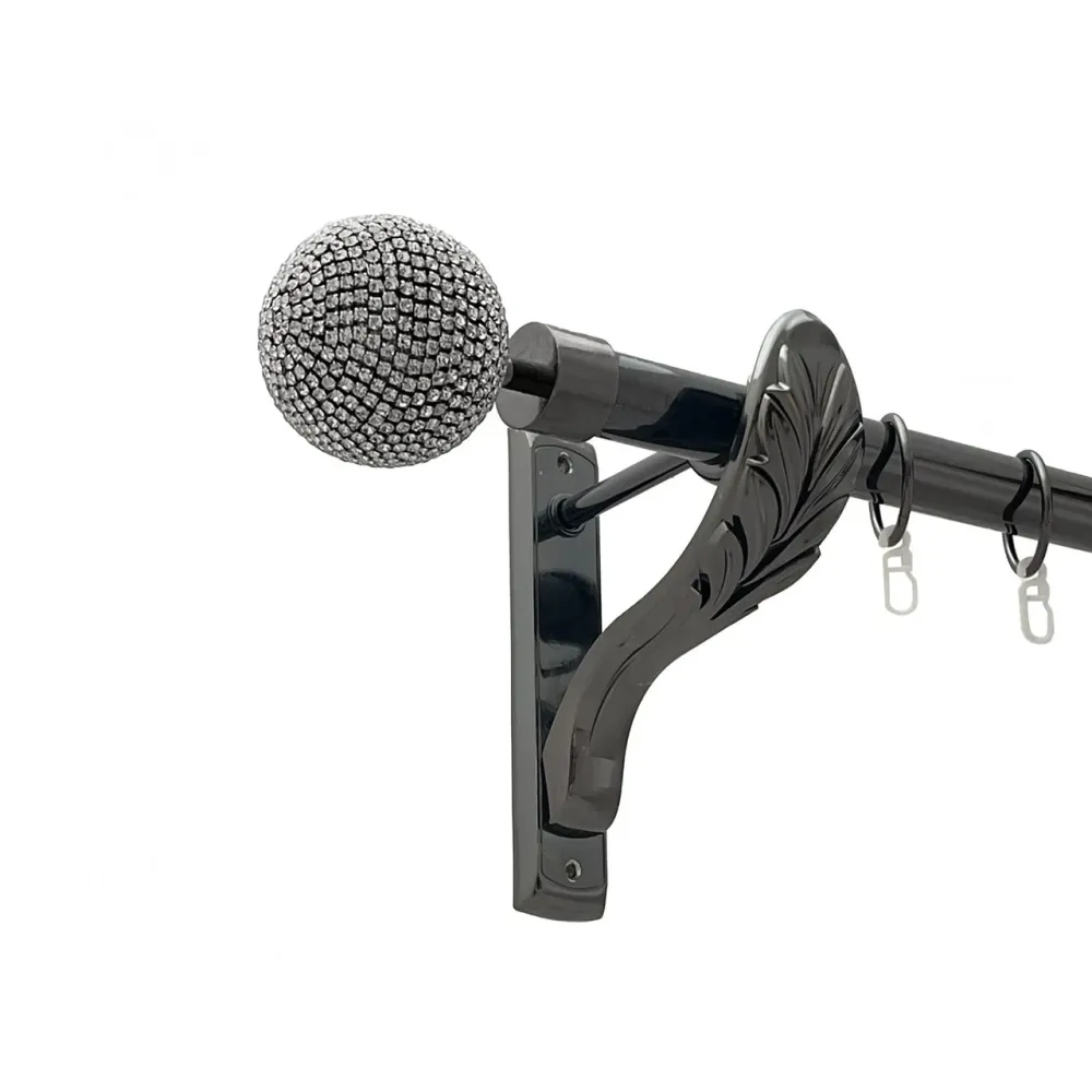 Карниз Orvit Емпреса металевий однорядний ретро гладка труба кільце металеве Онікс 25 мм 240 см (00-00021433) Львів - фото 1