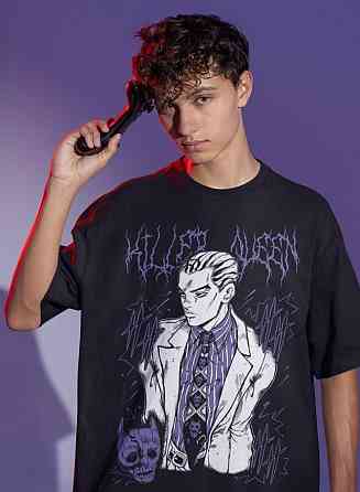 Футболка аниме Джосуке Кира Джоджо С оверсайз (S/M/L) Черний AnimeJ0952 Днепр