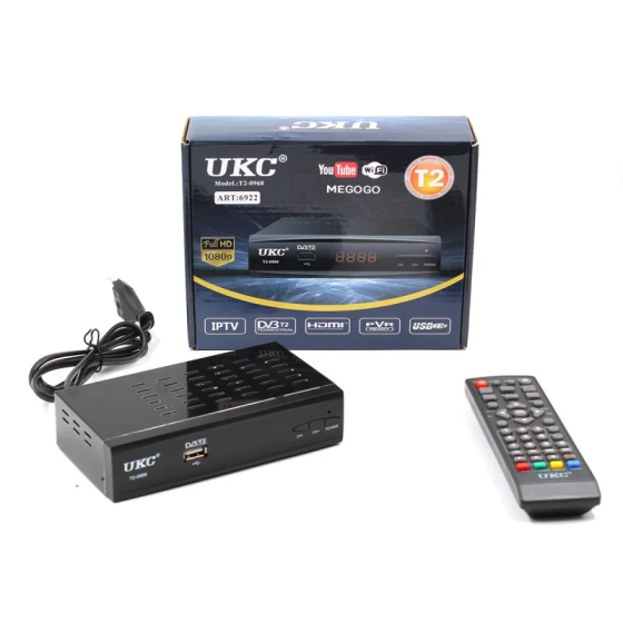 Тюнер Т2 DVB-T2 0968 Metal з підтримкою Wi-Fi та дисплеєм (HDMI, RCA, USB, медіаплеєр, пульт ДУ, Full HD) Одеса