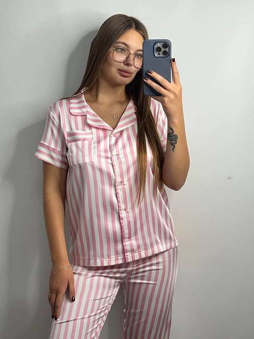 Жіноча піжама сатин Рожевий2 XS-S Харків - фото 1