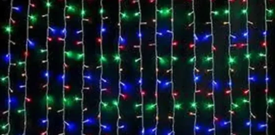 Светодиодная гирлянда Водопад 240LED 2х2.5м 220V Микс Прозрачный провод Коломия