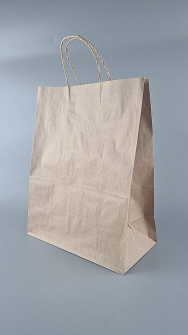 Пакет с ручками бумажный 29*23*11  коричневый №25 (25 шт) Харьков - изображение 1