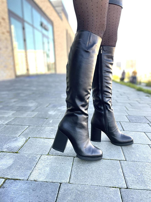 Valiente Чоботи жіночі VALIENTE чорні шкіра натуральна зима євро-хутро 37р. (2779) Коломия - фото 1