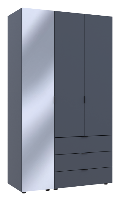 Комплект шкафов для одежды Doros Гелар (2 шт.) 116,5х49,5х203,4 см Зеркало/Графит (DRS-011133) Львов - изображение 2