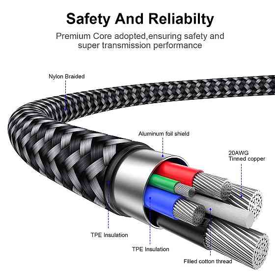 Зарядний кабель Maxonar USB - Type-C 2м Луцьк