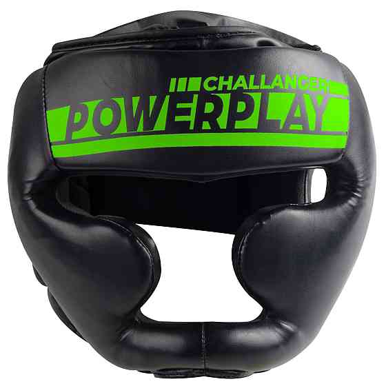 Боксерський шолом тренувальний PowerPlay 3048 Чорно-Зелений XL Кам'янське
