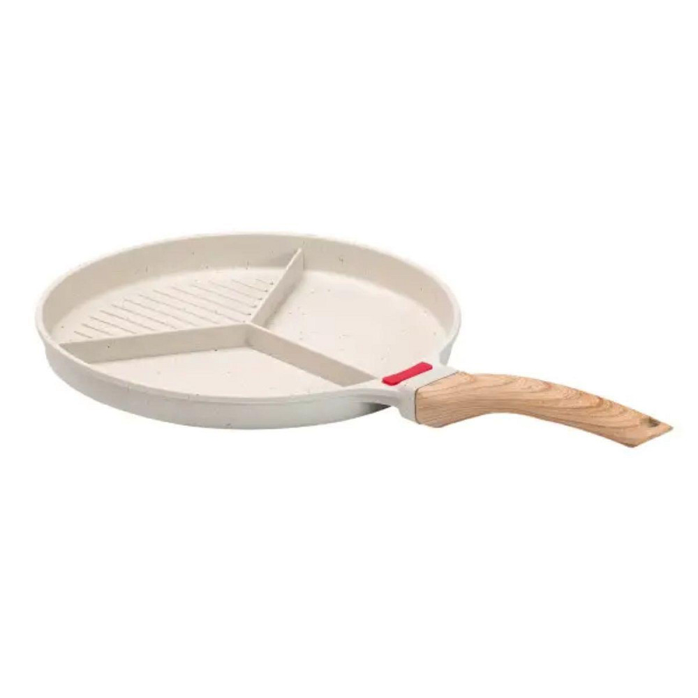 Сковорода гриль Ø 25 см на три секції з антипригарним покриттям кругла бежева HP39575W Київ - фото 3