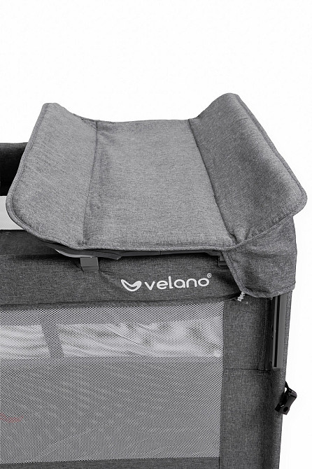 Ліжко-манеж дитяче з другим ярусом та пеленатором VELANO Tino, dark grey Київ - фото 13