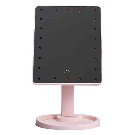 Yiwu Настільне дзеркало з підсвічуванням 22 LED для макіяжу 21х16 см прямокутне на ніжці USB Ро Коломыя