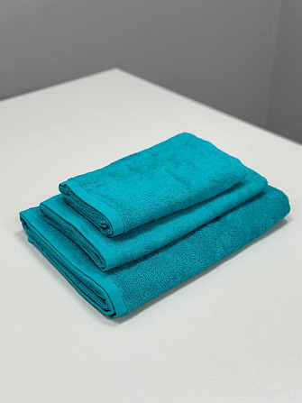 Комплект полотенец однотонных Ideal Textile 40х70+50х90+70х140 см 400 г/м2 (56860941) Бірюзовий Черновцы - изображение 2