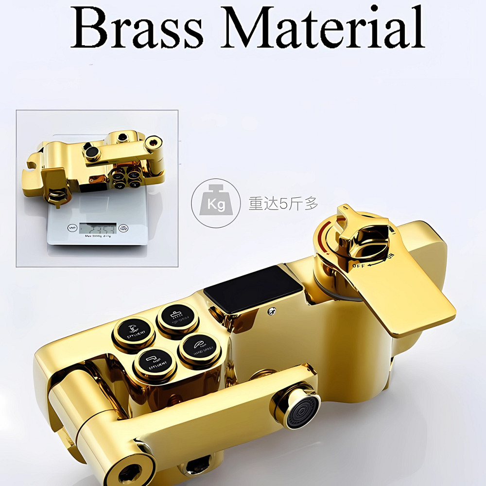 Душевая система хром золото,термостатический набор для душа-4 функции (909376022) Киев - изображение 2