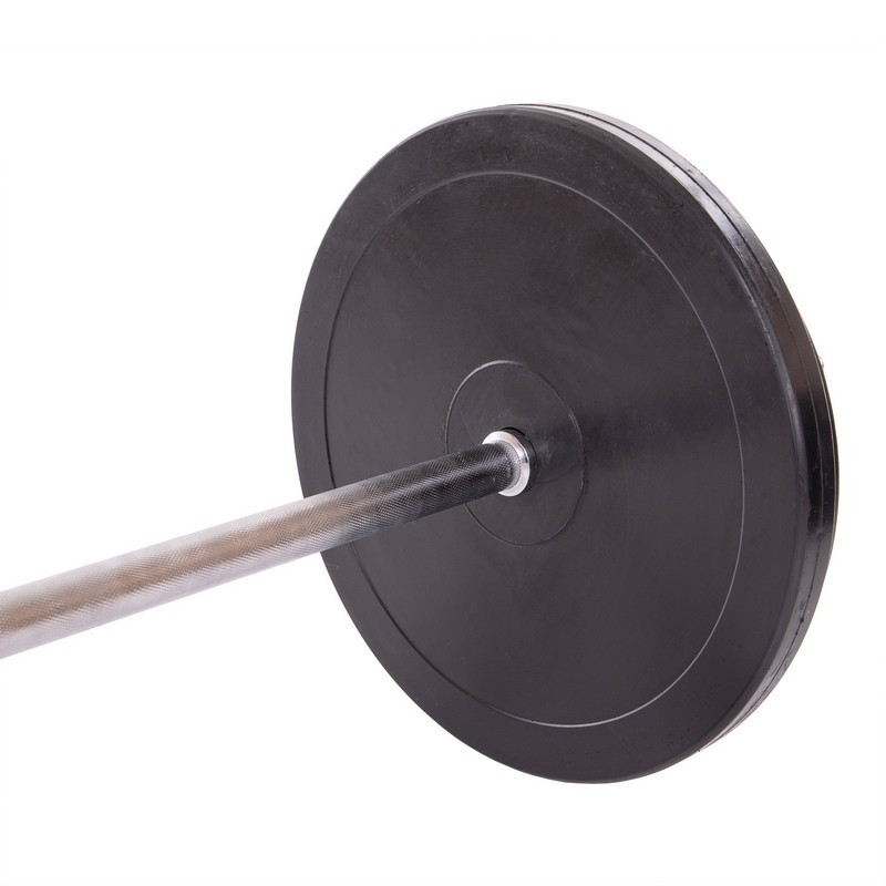 Штанга пряма з прогумованими блінами на 98 кг довжина-1,8 м SPORTS 1139-98R Київ - фото 3