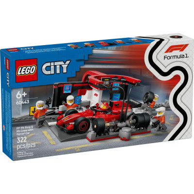 Конструктор LEGO City Піт-стоп і піт-екіпаж F1 з болідом Ferrari (60443) Вінниця - фото 1
