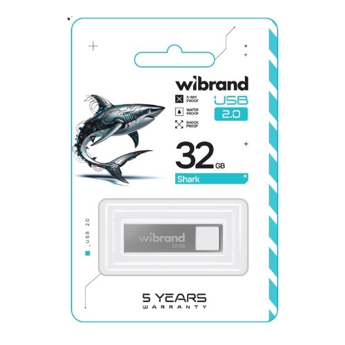 Флешка 32Гб USB 2.0 срібло Shark Wibrand Житомир