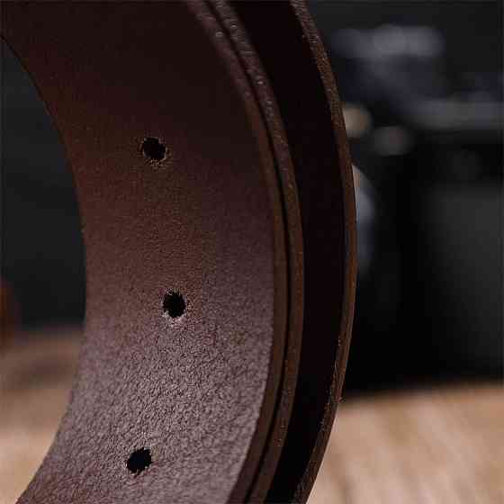 Универсальный мужской ремень с механической пряжкой из натуральной кожи BOND 22071 Коричневый Киев