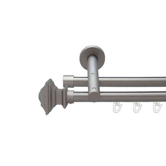 Карниз Orvit Борджеза металевий дворядний реверсивний профільна труба  Сатин 19\19 мм 300 см (6300805) Львів