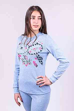Домашний женский комплект (пижама), голубой Украина топ Крохатушка одяг 48/50 Киев