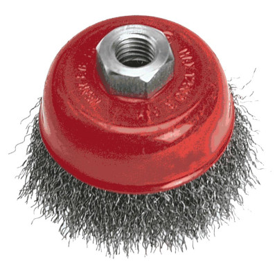 Чашка шліфувальна Verto дротяна торцева, 100мм, рифлений дріт, M14 (62H111) Вінниця - фото 1