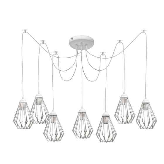Подвесная люстра под старину паук белая 7 ламп Silvia NL 05371-7 W Одесса