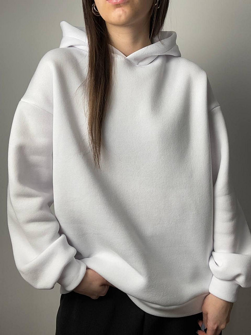 Унисекс худи оверсайз кроя с принтом поцелуи турецкая Тринитка на флисе Одесса - изображение 4