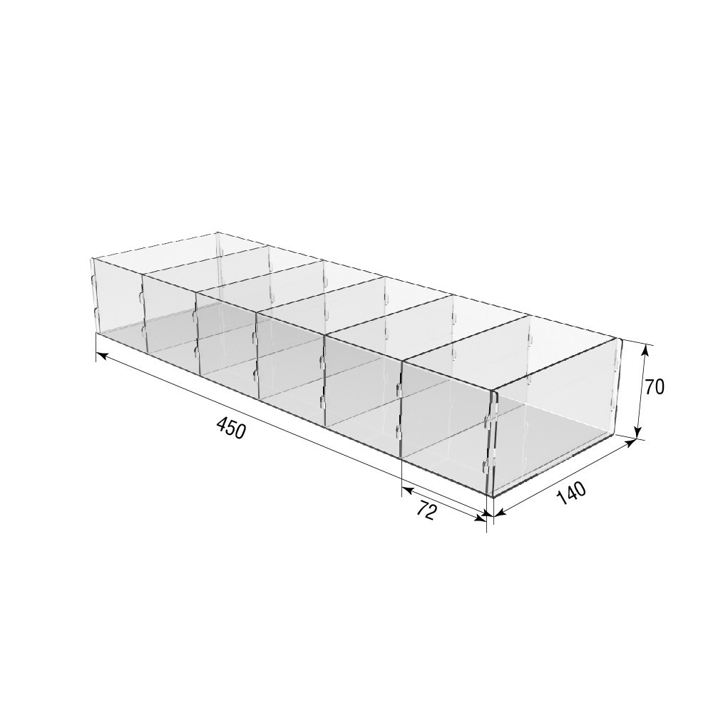 Коробка акрилова EKOSTAR 6 комірок 450х140х70 Київ - фото 3