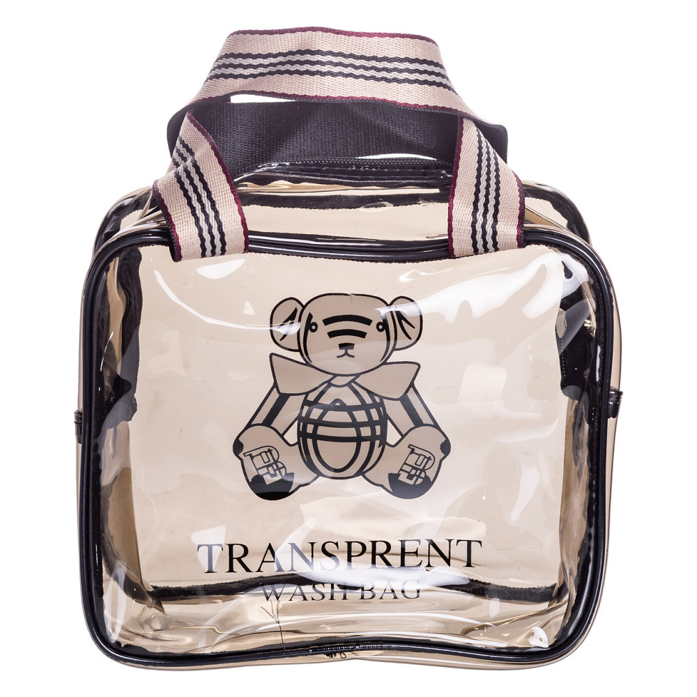 Прозора жіноча косметичка для дому 22×9×17 (см) дорожня косметичка в сумку для косметики, макіяжу, ліків, пензлів HP-16-4K Київ - фото 8