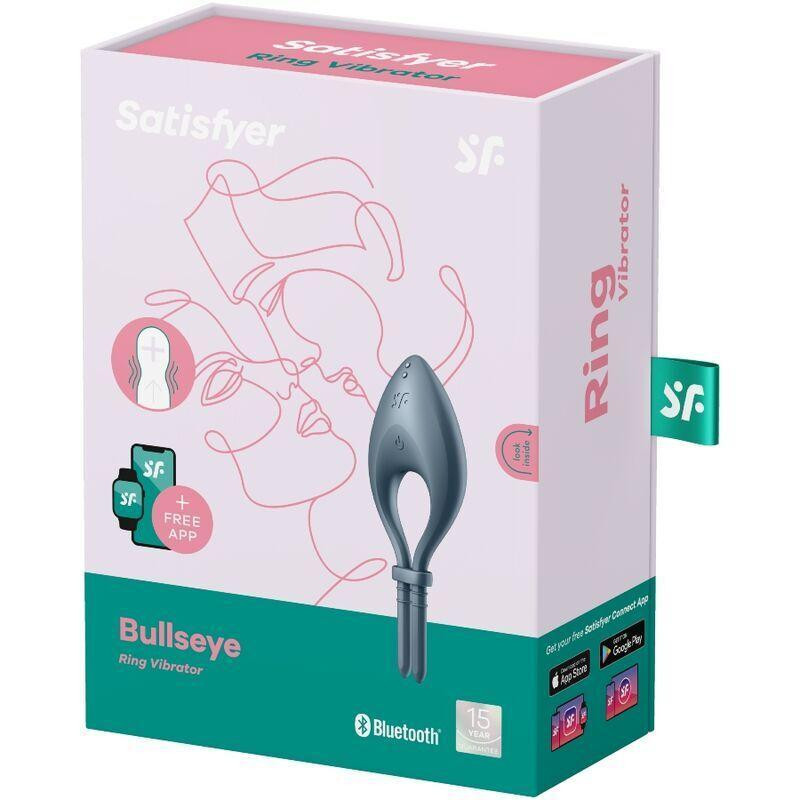 Ерекційне смарт віброкільце ласо з регулюванням розміру Satisfyer Bullseye Dark Blue Sex Aura Київ - фото 3