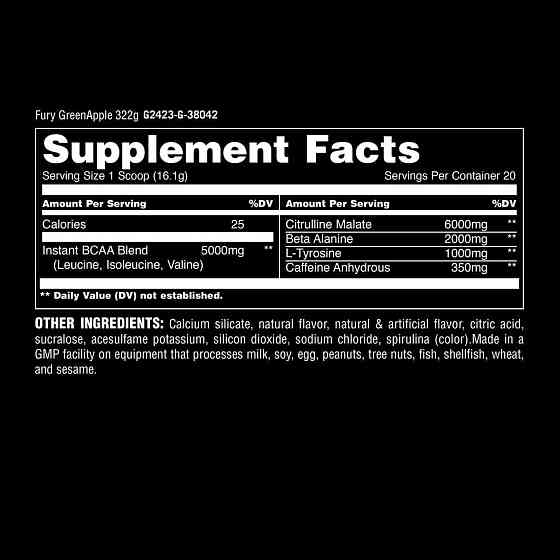 Передтренувальний комплекс Universal Nutrition Animal Fury 322 g (Green Apple) Луцьк