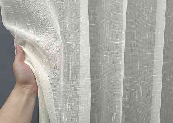 Тюль VR-Textil 876т Лен Бежевый 300х270 см (43-077) Киев