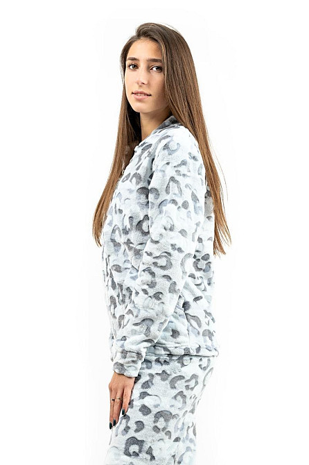 Домашній теплий костюм жіночий сірий без капюшона топ Крохатушка одяг Київ - фото 3